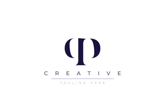 qP abstract  minimalist letters Logo Monogram. It is a minimalist logo, this logo is made by combining two letters