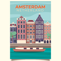 vector illustration of amsterdam city