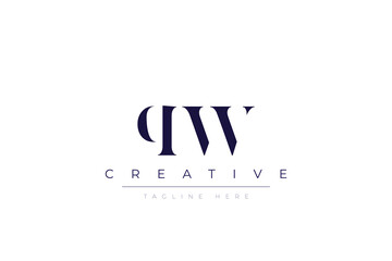 qW abstract  minimalist letters Logo Monogram. It is a minimalist logo, this logo is made by combining two letters