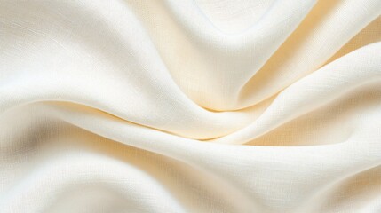 Obraz premium Cream colored wrinkled fabric material showing smooth and soft textures