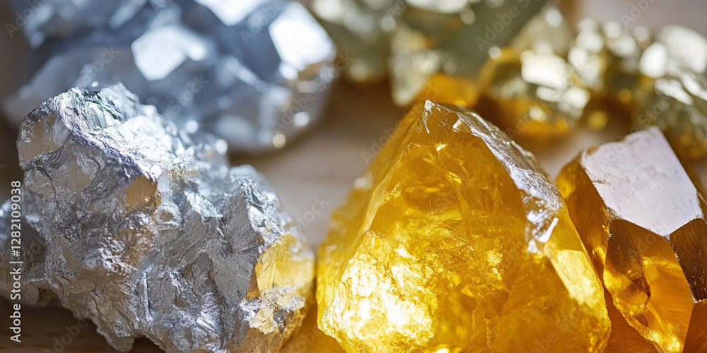 Poster Exploring gold, silver, and lithium mining practices. Generative AI
