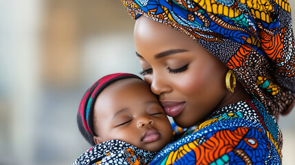 Newborn African Baby Cradled in Mother's Arms After Examination