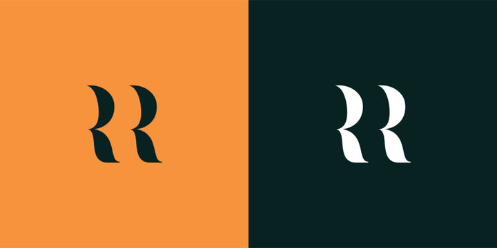 RR abstract  minimalist letters Logo Monogram. It is a minimalist logo, this logo is made by combining two letters