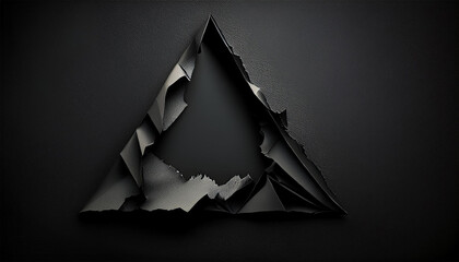 torn acute triangle shaped black paper