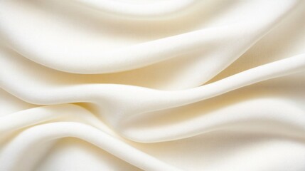 Obraz premium Creamy White Silk Fabric Exhibits Flowing Smooth Soft Textures