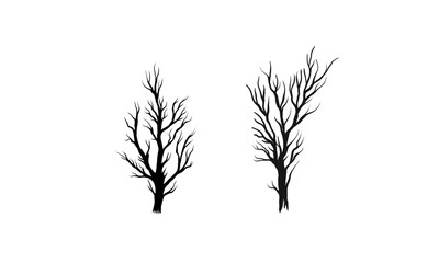 abstract black dry twigs without leaves