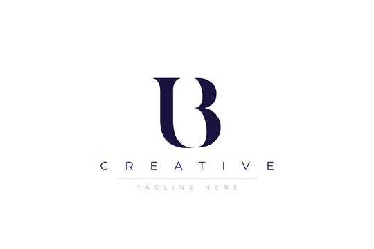 uB abstract  minimalist letters Logo Monogram. It is a minimalist logo, this logo is made by combining two letters