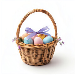 Easter basket on a white background