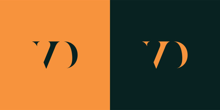 VD abstract  minimalist letters Logo Monogram. It is a minimalist logo, this logo is made by combining two letters