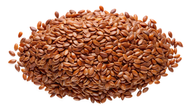 flax seeds on white background