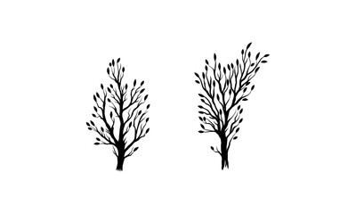 abstract tree branch with black leaves