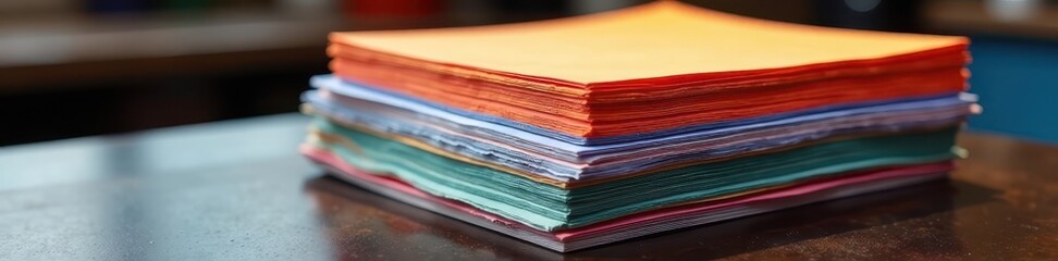 Large stack of OSB sheets, showing layered texture , wood grain, boards