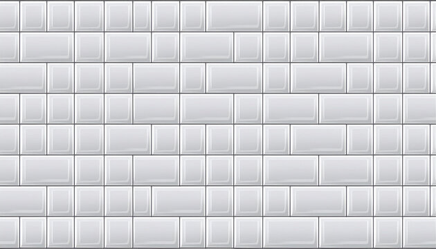 seamless white tile pattern rectangle ceramic tiled texture for bathroom wall kitchen floor pool repeating mosaic grid background repeated grey brick backdrop vector wallpaper