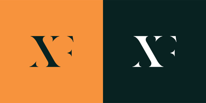 XF abstract  minimalist letters Logo Monogram. It is a minimalist logo, this logo is made by combining two letters