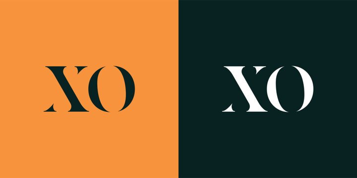 XO abstract  minimalist letters Logo Monogram. It is a minimalist logo, this logo is made by combining two letters