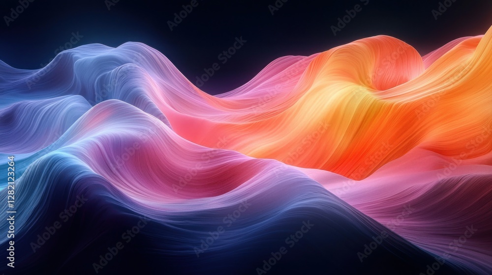 Poster Abstract colorful smooth waves background for digital design and presentations