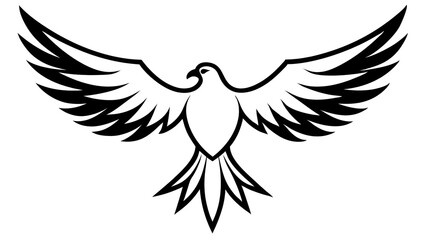 Obraz premium an eagle illustration with spread wings, representing power and freedom. Its striking silhouette against background, is a symbol of strength and vision