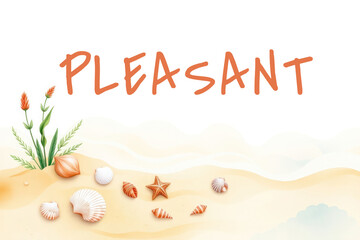 Fototapeta premium Pleasant text words summer beach background