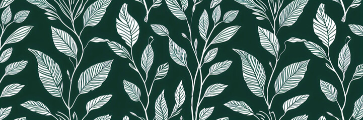 Tropical leaf Wallpaper, Luxury nature leaves pattern design, Golden banana leaf line arts, Hand drawn outline design for fabric , print, cover, banner and invitation,