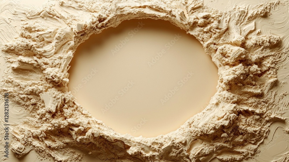 Poster abstract frame with sandy texture for product placement, neutral background