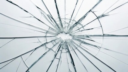 Shattered Glass Texture with Radial Splits and Fractured Edges in Modern Abstract Design