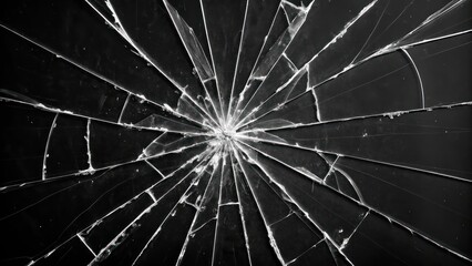 Obraz premium Broken Black Glass Abstract Geometric Design