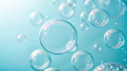 Floating Aqua Bubbles Abstract Texture in Clear Water