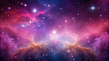 Fototapeta premium Purple Nebula Galaxy Wallpaper with Shimmering Stars and Ethereal Cosmic Energy