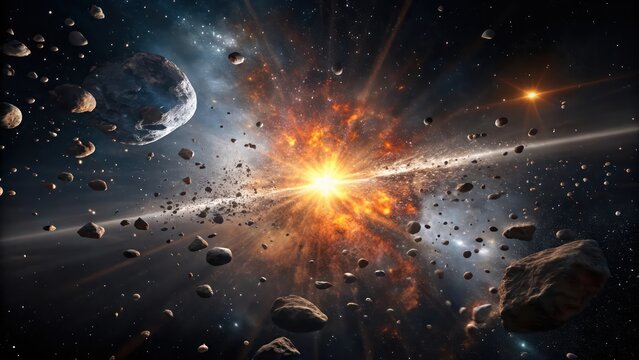 Ethereal Cosmic Meteorite Wallpaper Exploring the Wonders of the Universe and Galaxy