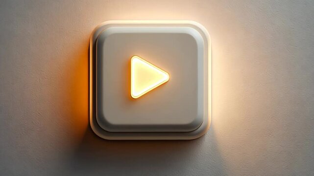 Play intro start power button on black background
