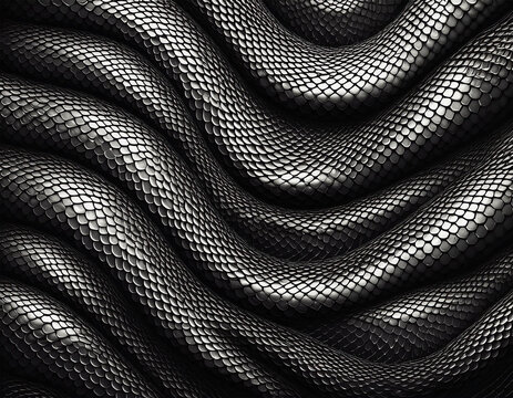 black snake skin pattern isolated on white background vector