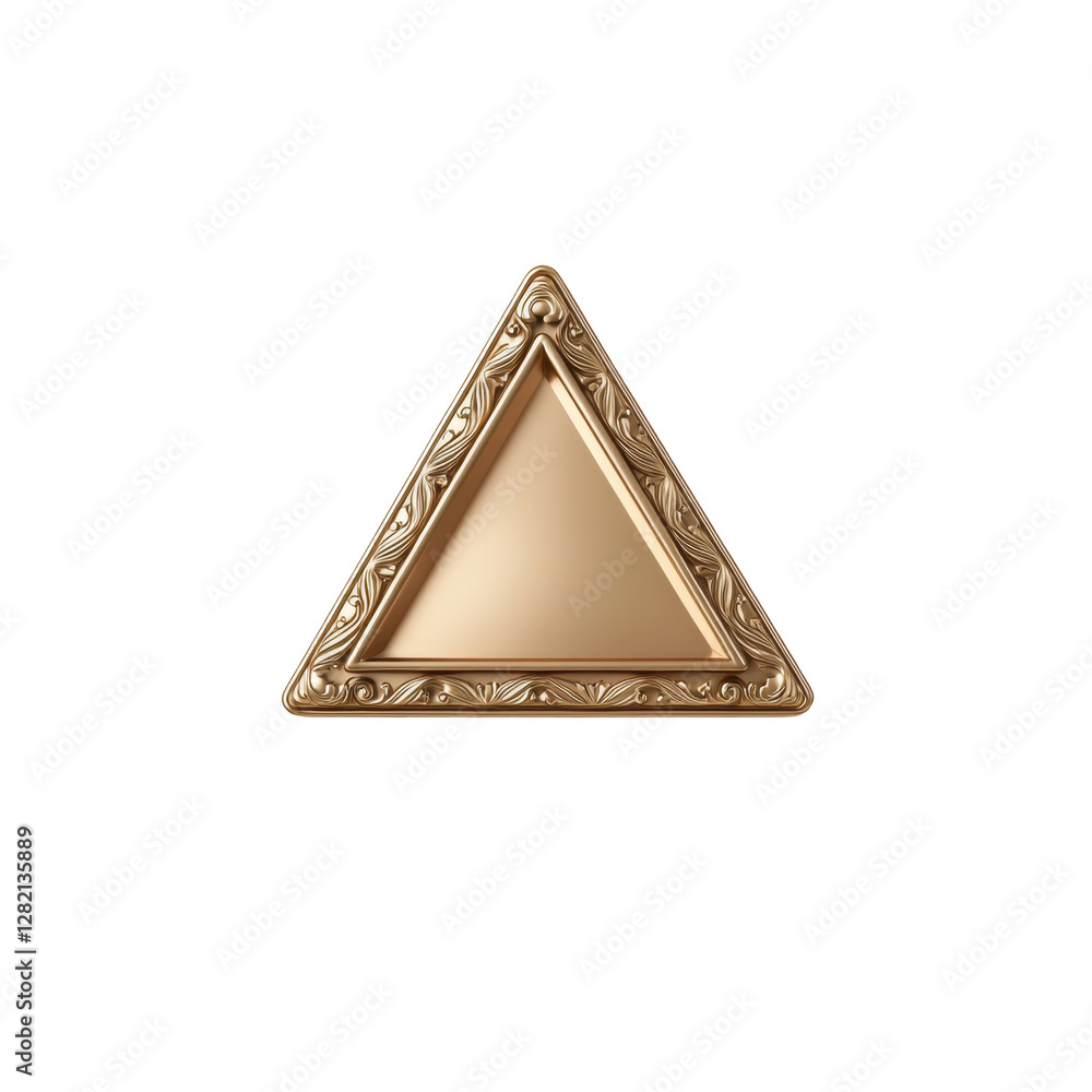 Poster elegant gold triangle with intricate patterns and smooth center in refined design