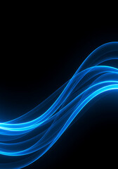 Obraz premium Futuristic Blue Energy Waves - Dynamic Light Streaks & Cosmic Digital Art Background Design