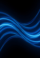 Futuristic Blue Energy Waves - Dynamic Light Streaks & Cosmic Digital Art Background Design