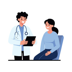 Fototapeta premium Doctor and Patient Checkup Icon