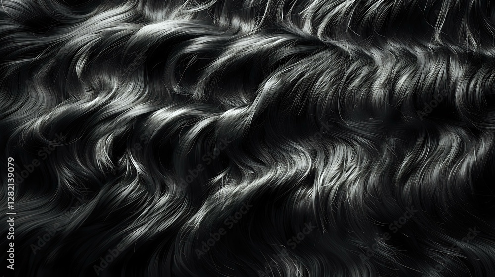 Aufkleber dramatic black and white abstract pattern of flowing wavy lines creating dynamic movement and textur
