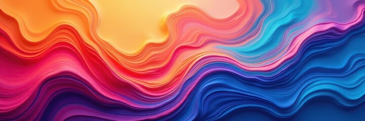 Obraz premium Abstract swirling vibrant rainbow hues, fluid shapes , swirl, glossy