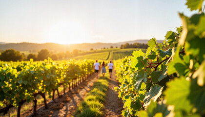 Naklejka premium Scenic Vineyard at Sunset