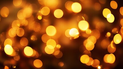 Obraz premium A mesmerizing abstract background featuring golden bokeh lights creating a warm, festive atmosphere.