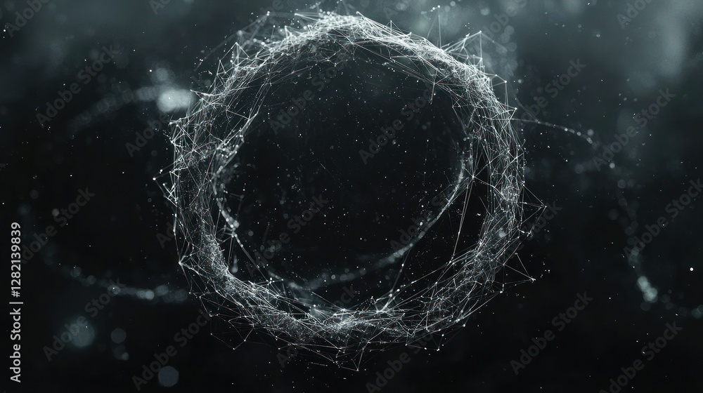 Poster abstract network circle. data flow with connecting lines. technology background