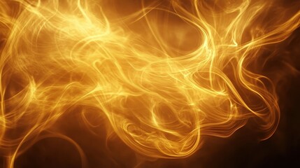 Abstract golden flame wisps create a captivating and warm visual experience.