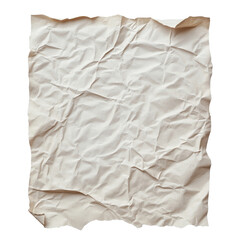 Crumpled paper sheet: detailed view of textured lines and folds in plain white material