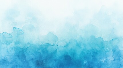 Obraz premium A serene watercolor gradient showcasing soothing shades of blue, perfect for backgrounds and design projects.