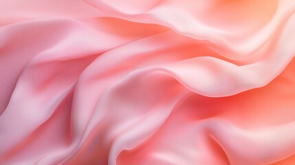 Obraz premium Soft pink silk fabric with gentle waves and delicate texture, creating a serene and elegant atmosphere.
