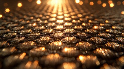 Abstract pattern on material, with sparkling bokeh, for backgrounds or textures