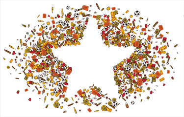 back to school frame. Frame of office items, stationery set. Vector illustration