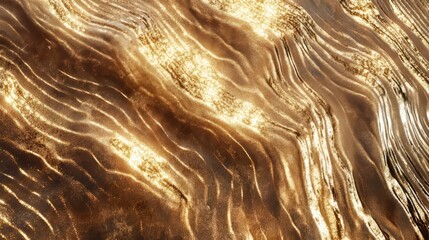 Obraz premium golden ripples with sparkling light reflections, luxurious and vibrant composition, bold and radiant design, textured and glowing atmosphere
