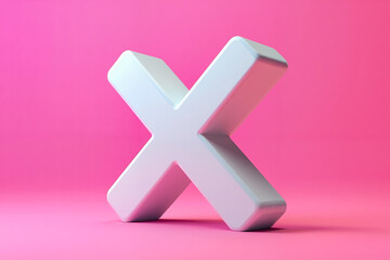 Obraz premium A 3D rendering of the letter X on a pink background