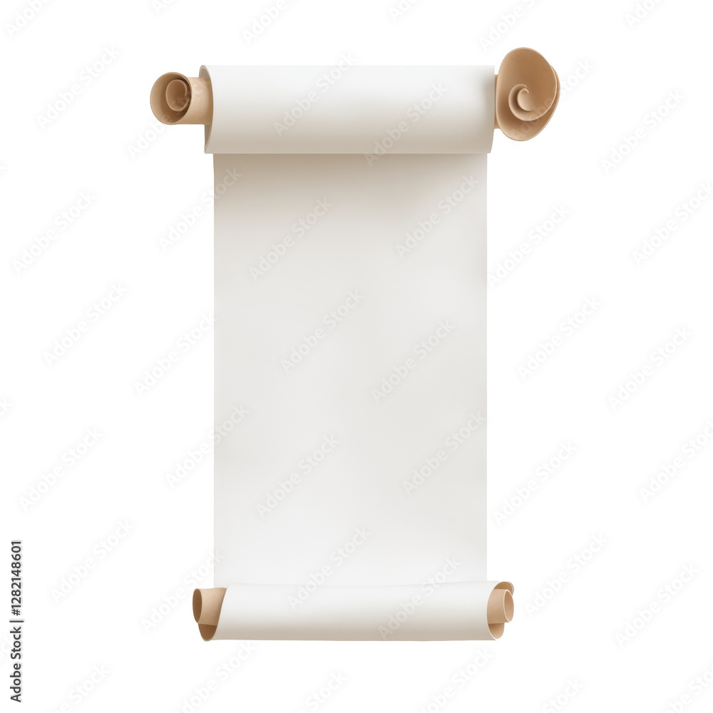 Aufkleber ancient scroll with curled edges and blank center for writing or drawing in historical context