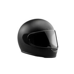 Fototapeta premium Sleek black motorcycle helmet with tinted visor and streamlined design for safety and comfort